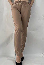 Батальні жіночі літні штани, софт No13 бежевий