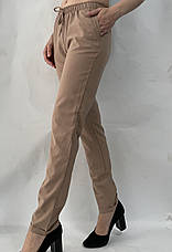 Батальні жіночі літні штани, софт No13 бежевий, фото 2
