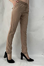 Батальні жіночі літні штани, софт No13 бежевий, фото 3