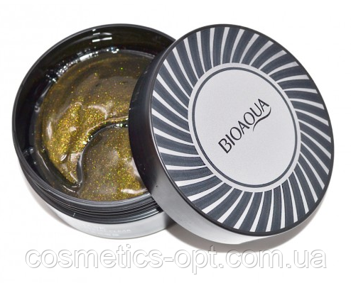 ПРИМЯТАЯ КОРОБОЧКА! Патчи от отеков и морщин с черным жемчугом BioAqua Eye Mask Black Pearl Crystal Clear
