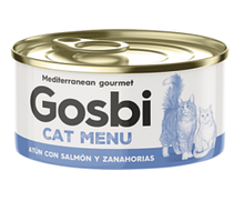 Консерва для котів Gosbi (Госби) Cat Menu (тунець, лосось і морква) паштет 85 р.