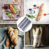 Деко для випічки багетів на 3 шт, перфорований 38*25, фото 6