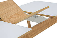 Стіл розкладний з масиву ясена зі скляною стільницею Фієста Мікс меблі, колір горіх+ білий, фото 2
