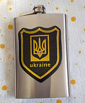 Фляга "Україна" металева в шкіряній барсетці, фото 3