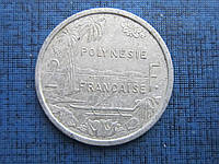 Монета 2 франка Полинезия Французская 1986 1990 корабль лодка 2 года цена за 1 монету