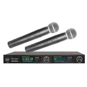 Радіосистема Shure UHF-LX88-III, 2 бездротових мікрофона та база, в кейсі