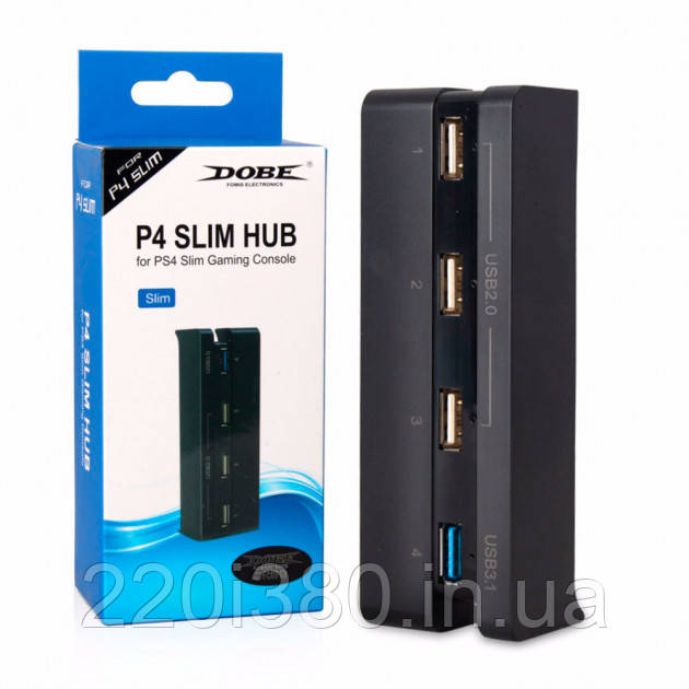 USB Hub 4 порти USB Dobe для PS4 Slim, фото 1