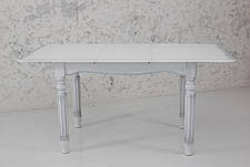 Стіл обідній дерев'яний в класичному стилі Венеція 120 Мікс меблі, колір білий + патина срібло, фото 2