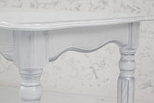 Стіл обідній дерев'яний в класичному стилі Венеція 140 Мікс меблі, колір білий + патина срібло, фото 3