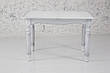 Стіл обідній дерев'яний в класичному стилі Венеція 140 Мікс меблі, колір білий + патина срібло, фото 2