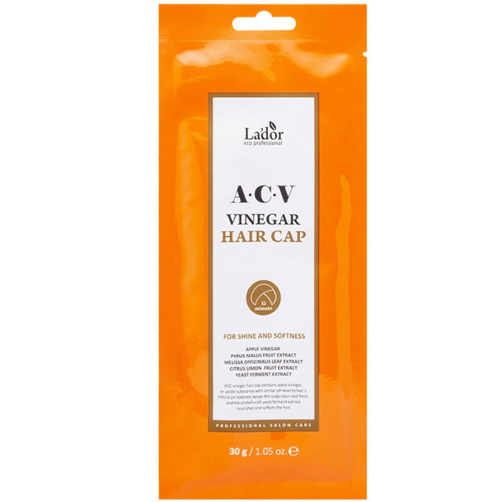 Маска-шапка для волосся з яблучним оцтом Lador AVC Vinegar Hair Cap 5 шт * 30 г, фото 1