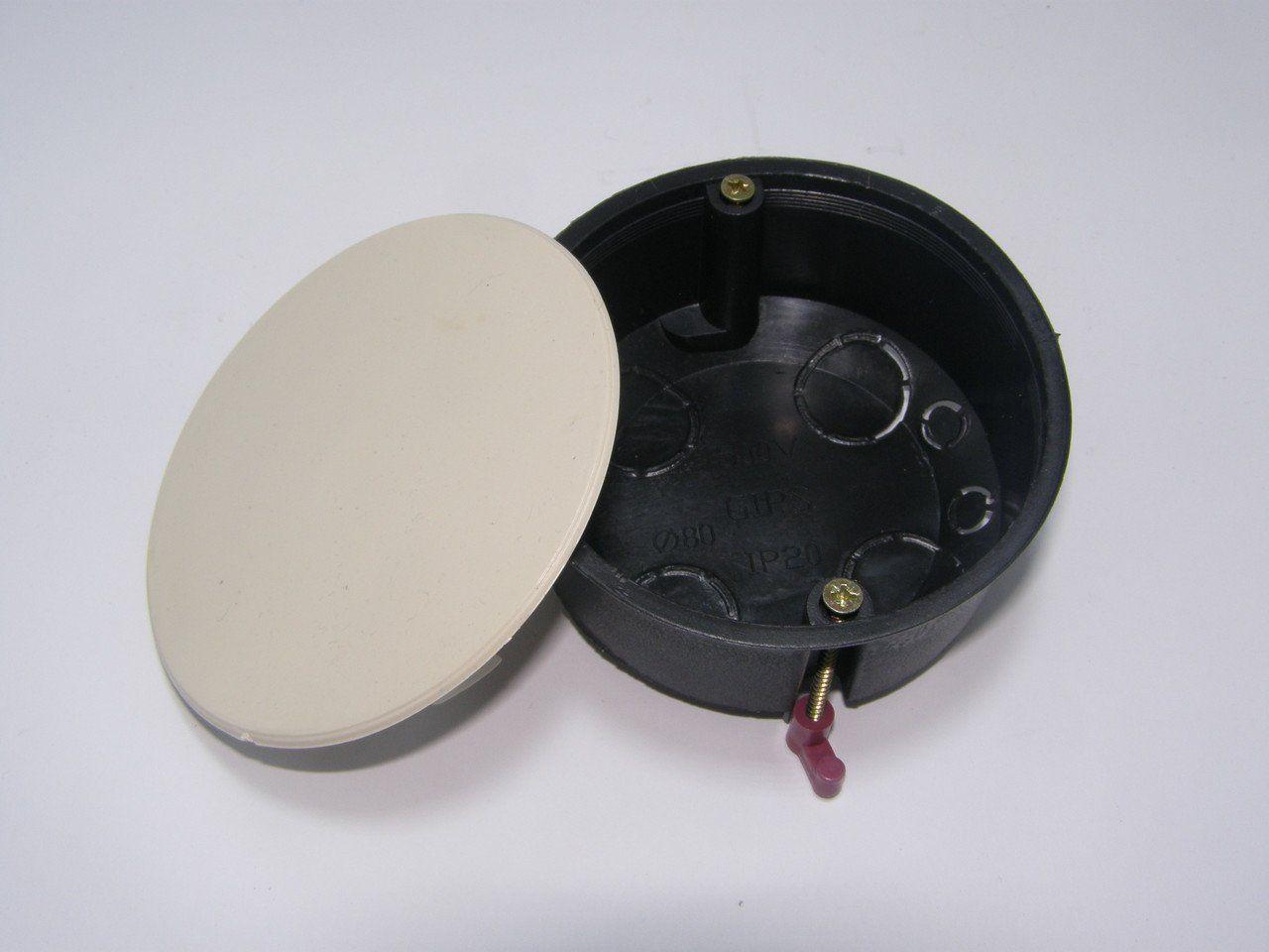 Коробка распред. с крышкой под гипсокартон D= 80, фото 1