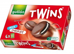 Печиво сендвіч без трансжирів у молочному шоколаді Twins Gullon 252г (6х42г) Іспанія