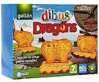 Печенье злаковое с витаминами Dibus Dragons Gullon Испания 330г (8х37,5г)
