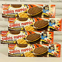 Хрустке печиво Biscuits Poult покрите чорним шоколадом, 200 р Франція