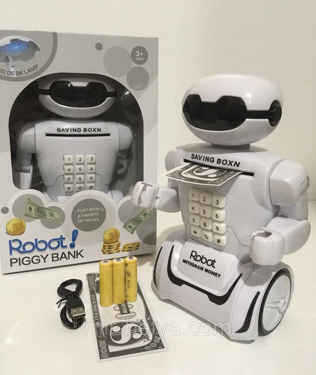 Іграшка дитяча Robot PIGGY BANK оригінальна скарбничка виконана у вигляді робота з кодовим замком.