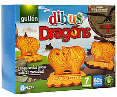 Печиво злакове з вітамінами Dibus Dragons Gullon Іспанія 300г (8х37,5г)
