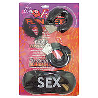 Набір Кохання чорний (наручники, перо, пов'язка)