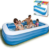 Детский надувной бассейн Intex 305x183x56 см , большой прямоугольный для всей семьи 58484