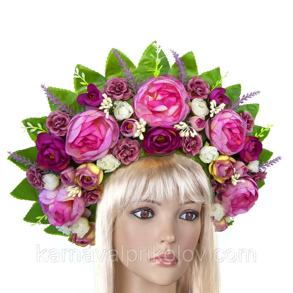 Український вінок високий на голову Мирослава 9351