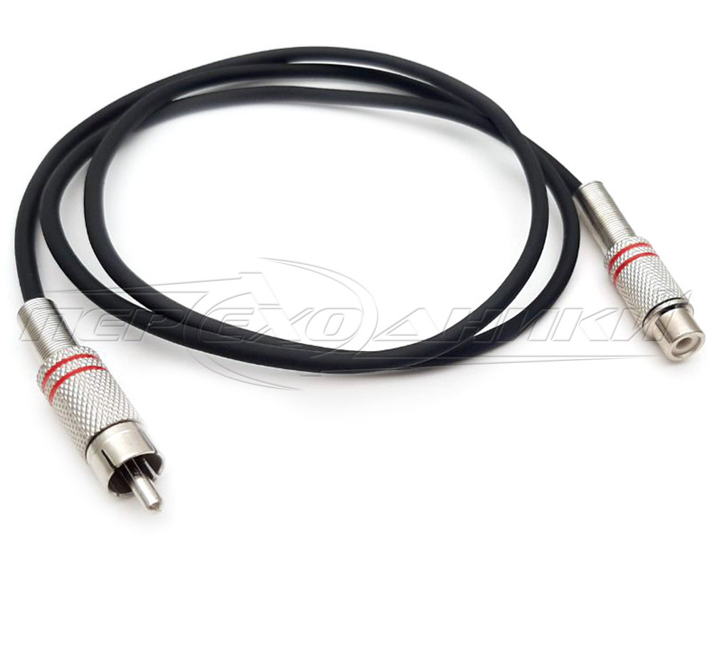 Кабель 1RCA-1RCA подовжувач композитний, у екрані, метал