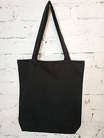 Эко-сумка шоппер черная (саржа, 100% хлопок, пл. 200) (618.01)