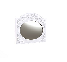 Дзеркало в спальню Amelie овальне МДФ білий суперматовий Artinhead