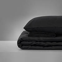Комплект постільної білизни MirSon сатин 0055 Black Pearl чорний Полуторний комплект