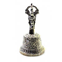 Колокол чакровый бронзовый посеребренный (№00)(d-6,h-11 см) (Непал)
