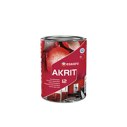 Зносостійка фарба для стін і стелі Eskaro Akrit 12 0,95л, фото 1