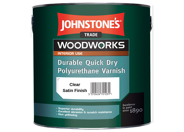 Акриловий лак Johnstone`s Durable Quick Dry Polyurethane Varnish Clear Satin напівматовий 0.75л, фото 1