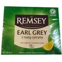 Чай черный Седой Граф с бергамотом и лимоном Remsey Earl Grey (75х1,75г) 131,25г Польша