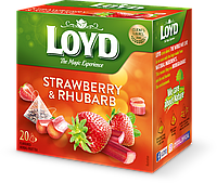 Чай с клубникой и ревенем Loyd Strawberry&Rhubarb 20 пирамидок (40г) Польша