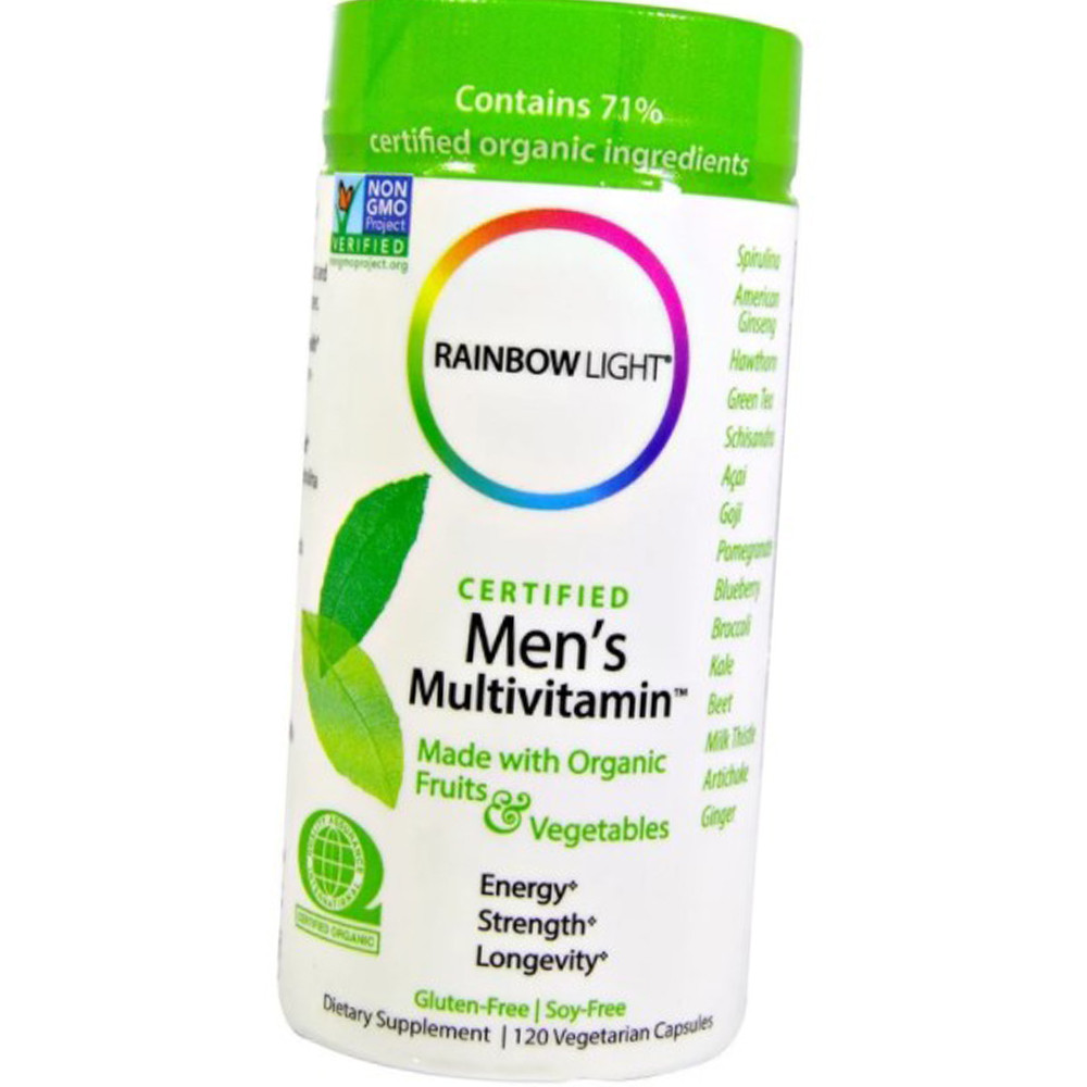 Витамины для мужчин Rainbow Light Certified Men's Multivitamin 120 капс Минеральный комплекс для спортсменов - фото 1 - id-p1374354242