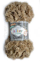 Пряжа Alize Puffy Fur 100гр - 6м (6104 Бежевый), Турция