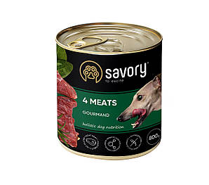 Savory 4 Meats для собак із чотирма видами м'яса 800 г