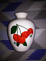 Керамическая расписная ваза для цветов, подарок
