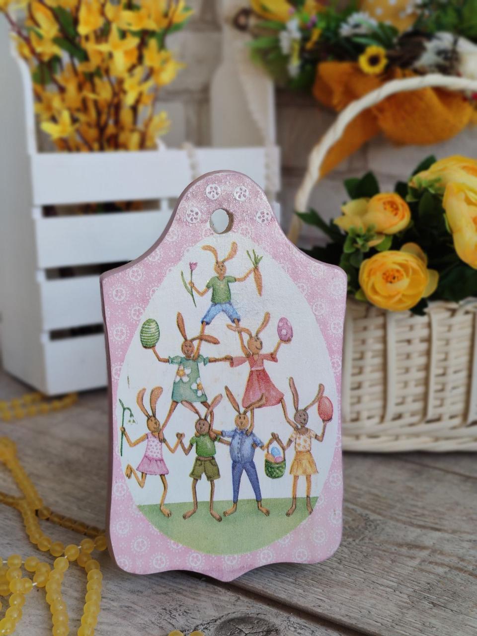 Дошка кухонна із дерева, для декору h-22см, великодній декор, фото 1