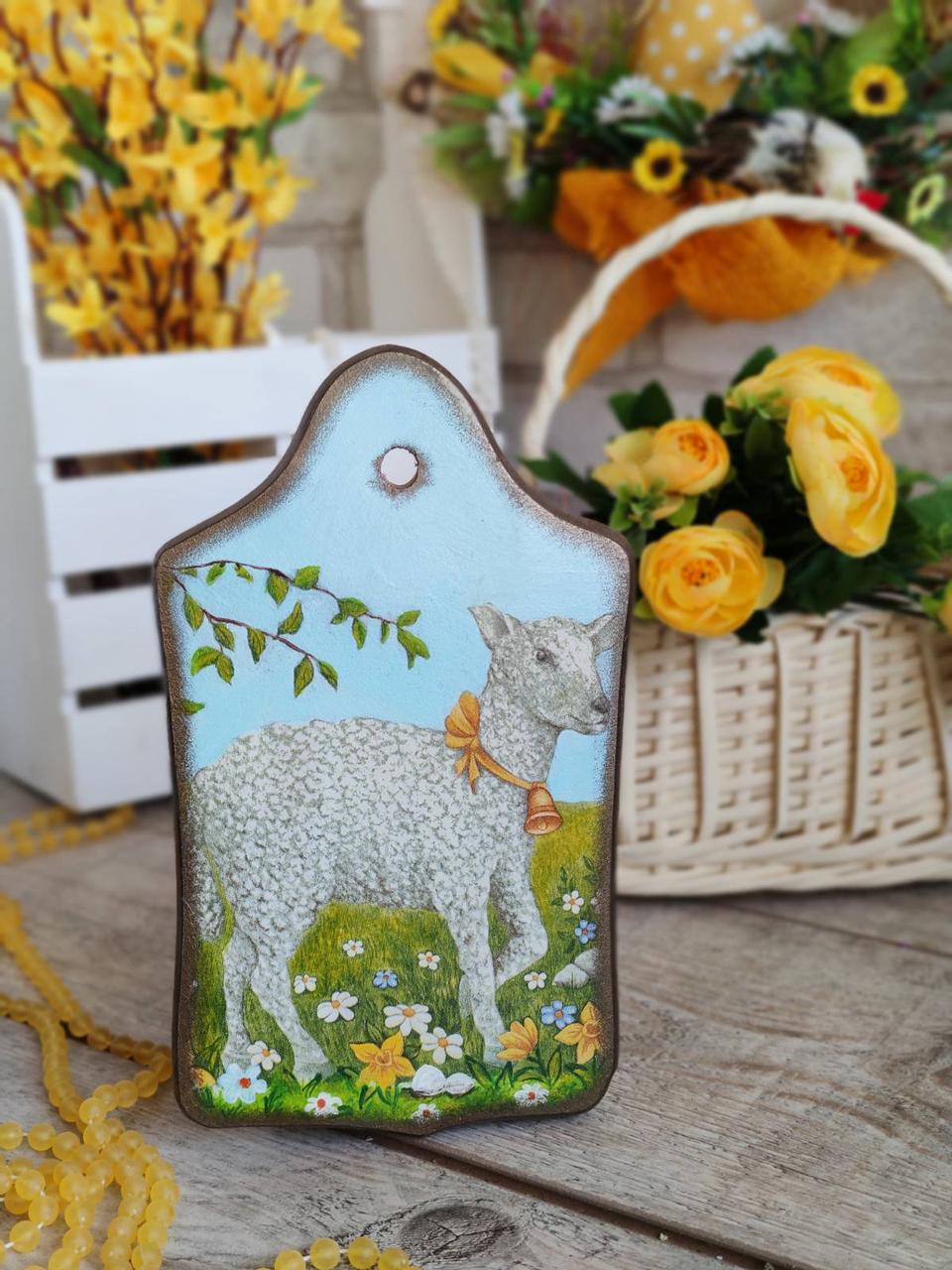 Дошка кухонна із дерева, для декору h-22см, великодній декор, фото 1