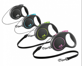 Рулетка Flexi BLACK Design трос, XS 3м/до 8 кг