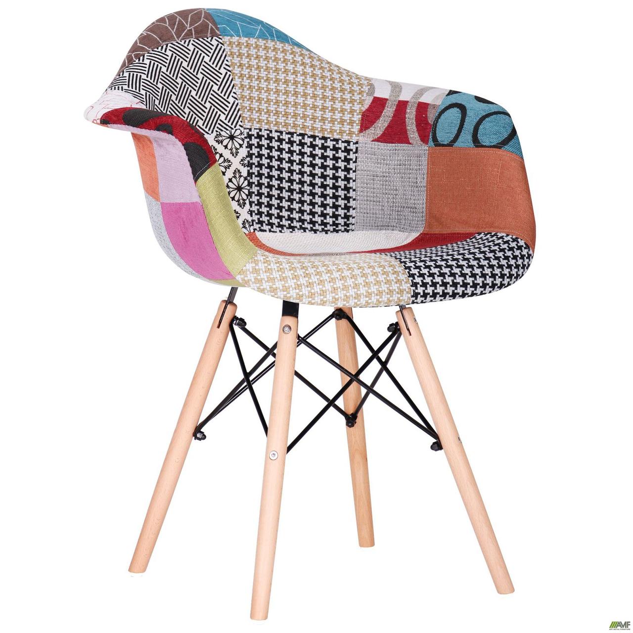 Гостьове крісло AMF Salex New FB Wood Patchwork 800х630х620 мм кольорове, фото 1