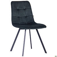 Мягкий стул обеденный Harlem 850х460х560 мм черные ножки велюр темно-зеленый