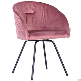 М'яке крісло обідній AMF Sacramento поворотне сидіння велюр рожевий антик