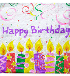 Серветки святкові "Сandles" Польща, 20 шт., розмір - 33х33 см