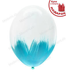 Фольговані кульки "Paint blue" 3 шт., Польща, Ø - 30 см