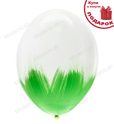 Повітряні кулі "Paint green" 3 шт., Польща, d - 30 см, фото 1