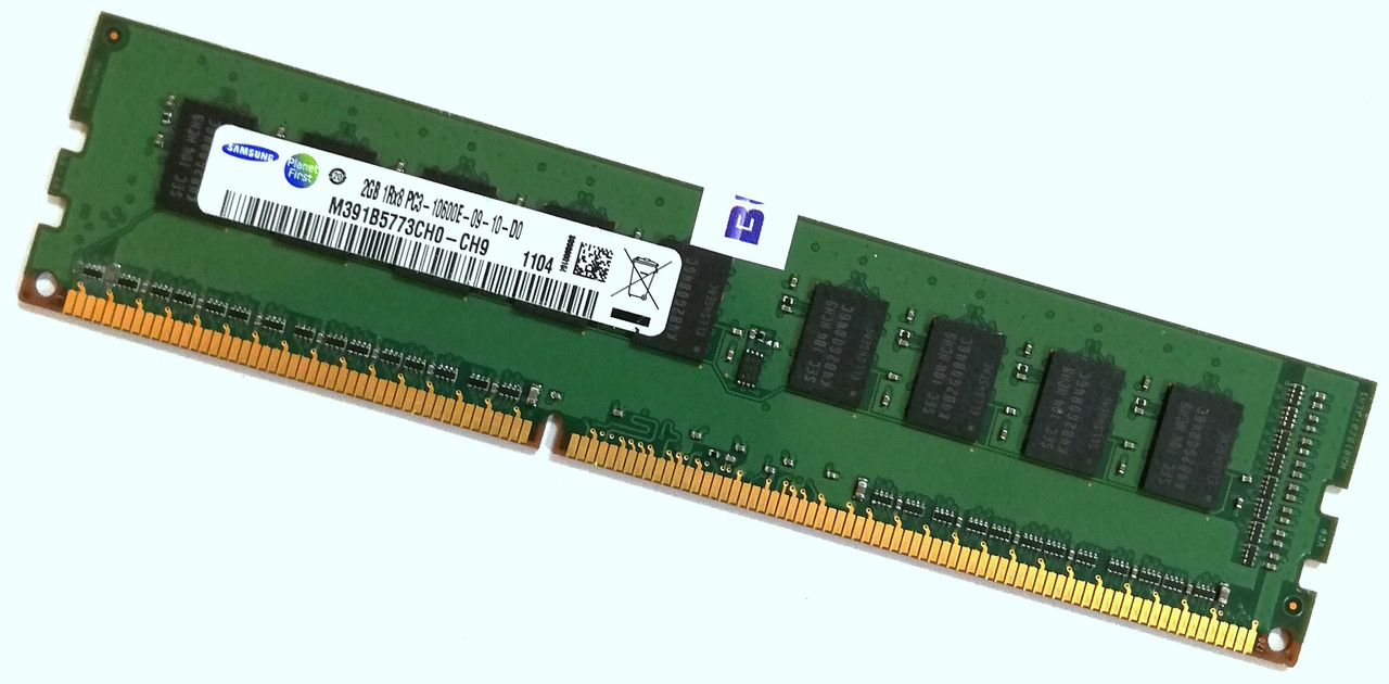 Оперативна пам'ять з корекцією помилок ECC Samsung DDR3 2Gb 1333MHz 10600E 1R8 CL9 (M391B5773CH0-CH9) Б/В