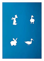 Пасхальный трафарет для пряников "Зайцы и утки"