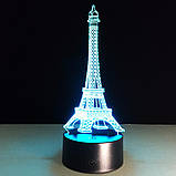 3D Світильник, "Ейфелева вежа" Оригінальний подарунок подрузі на день народження, Подарунок на день народження жінок, фото 4