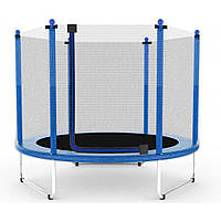 Батут манеж дитячий Atleto 160 см із захисною сіткою для дому та дачі синій 42400219